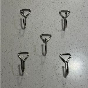 Closet Organization Silver Hooks - Set of 5